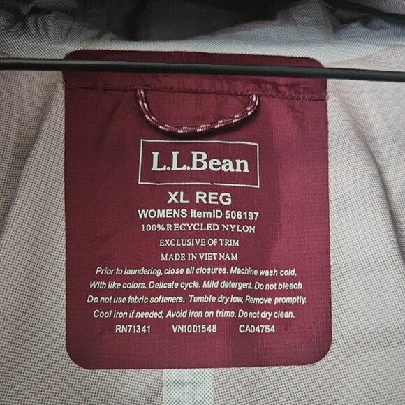L.L. Bean Burgundy Trail Model Rain Jacket Size XL - Picture 13 of 14